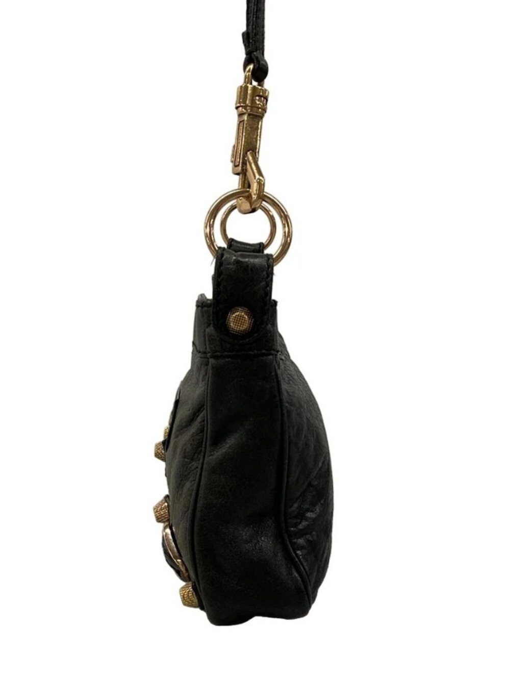 BALENCIAGA The Giant Hip 237203 Black Leather Shoulder Bag - Picture 2 of 15